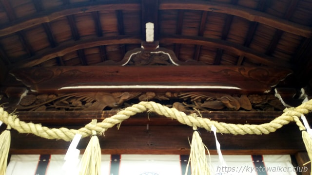平野神社 拝所の蟇股
